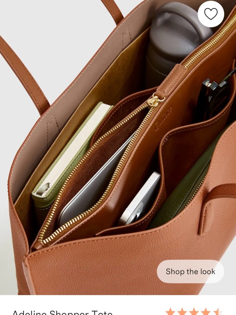 Quince Adeline Shopper Tote, Cognac - Picture 12 of 16